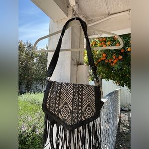 LULU Urban Outfitters boho hippie fringe  purse festival bag ethnic vegan funky